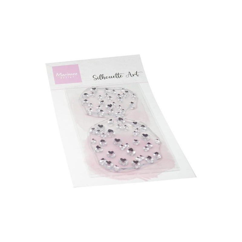 Marianne Design - Clear Stamps - Silhouette Art - Hearts - CS1189