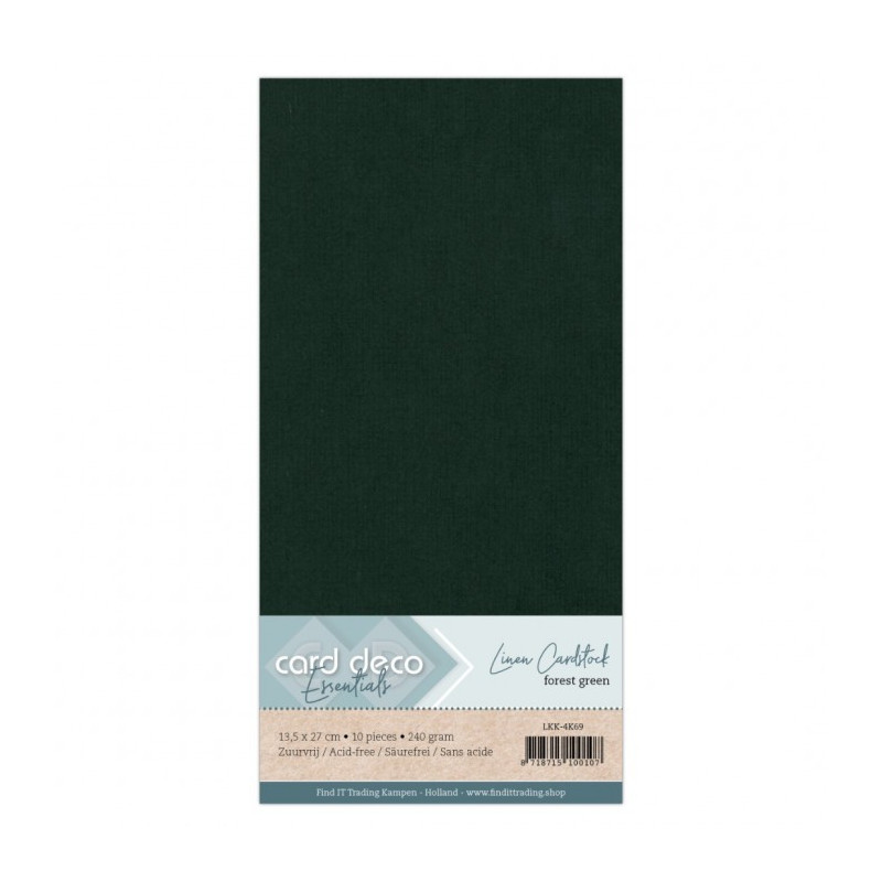 Card Deco Essentials - Linen Cardstock 4K - Forest Green
