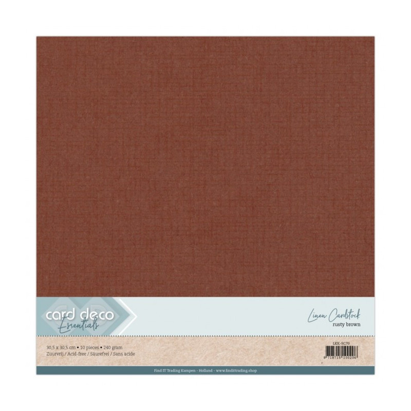 Card Deco Essentials - Linen Cardstock SC - Rusty Brown
