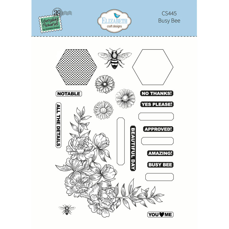 Elizabeth Craft Designs - Stamps - Everyday Memories - Busy Bee