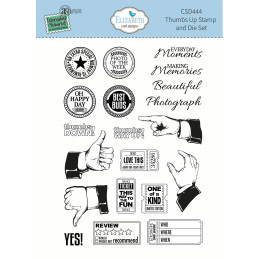 Elizabeth Craft Designs - Stamp And Die Set - Everyday Memories - Thumbs Up