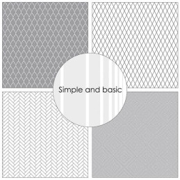 Simple And Basic - Papirpakke 15x15 - Black Geometric 2 - SBP561
