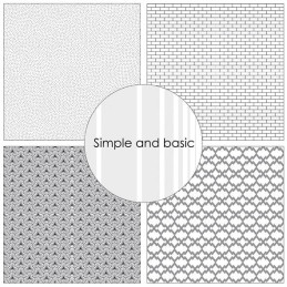 Simple And Basic - Papirpakke 15x15 - Black Geometric 2 - SBP561