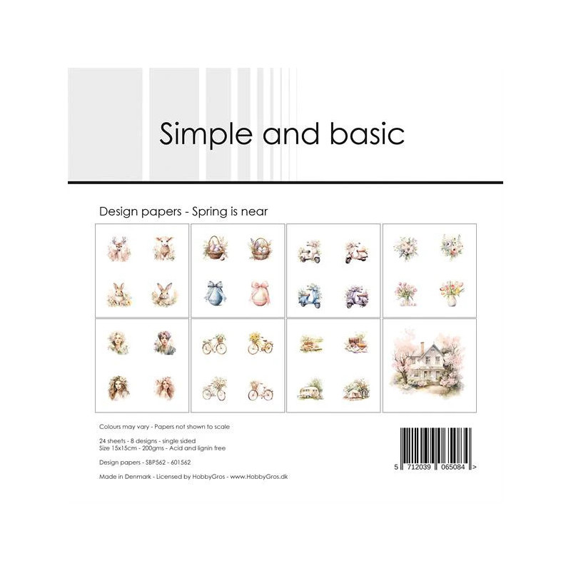 Simple And Basic - Papirpakke 15x15 - Spring Is Near - SBP562