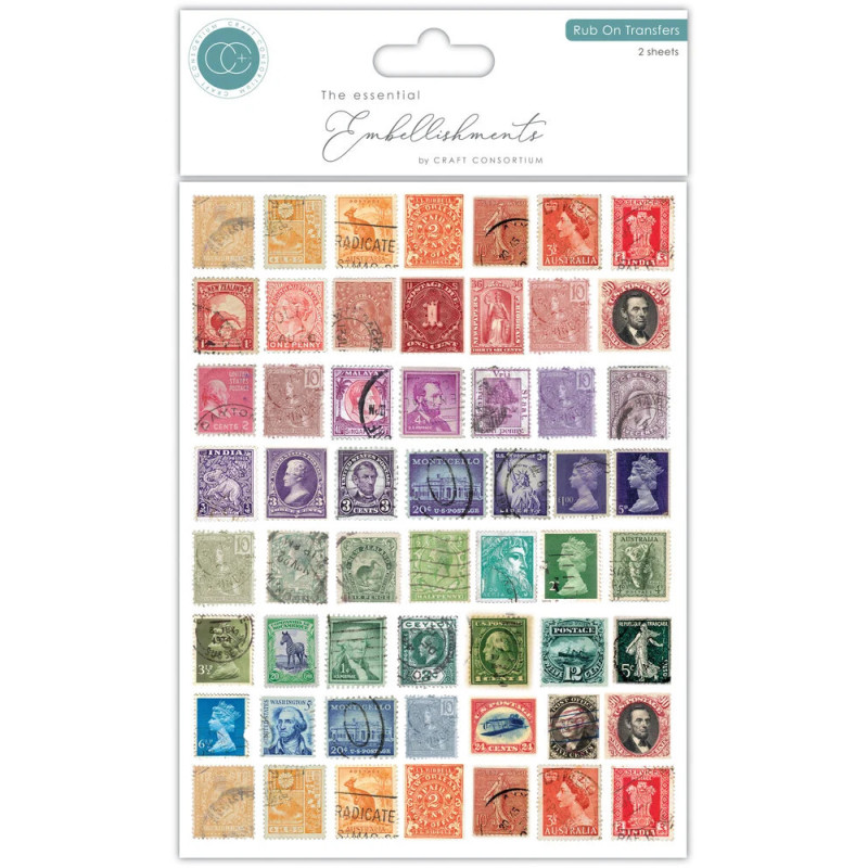 Craft Consortium - Rub On Transfers - The Collector - Stamps