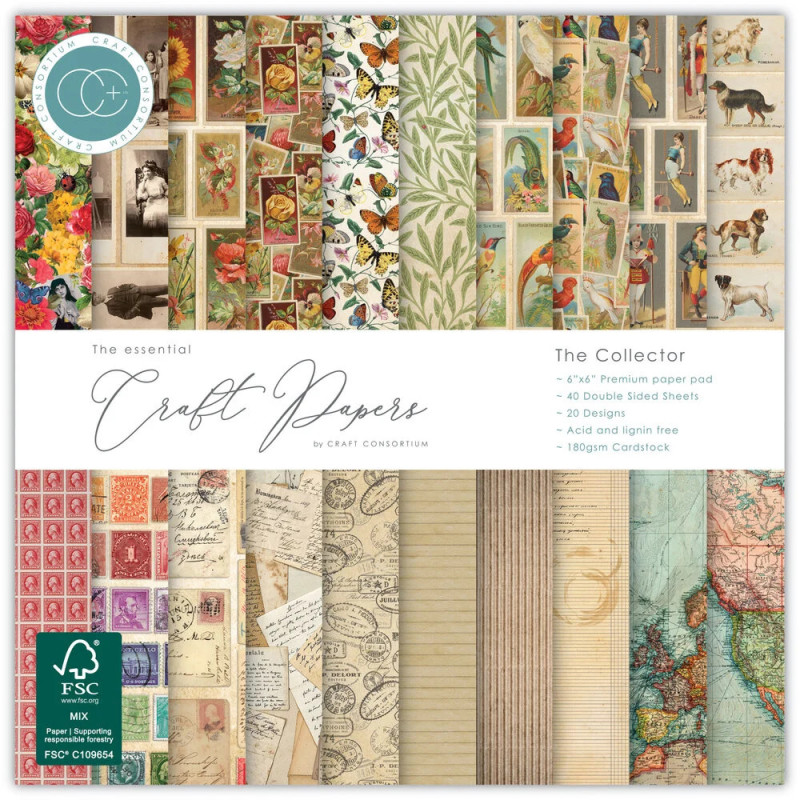 Craft Consortium - Papirblok 15x15 - The Collector - CCEPAD038B
