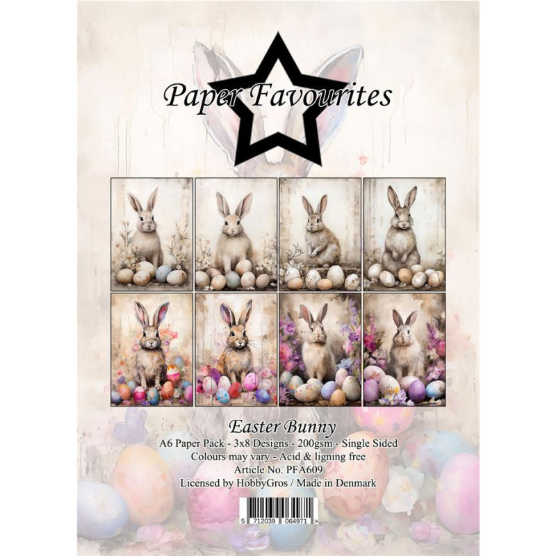 Paper Favourites - Papirpakke A6 - Easter Bunny - PFA609