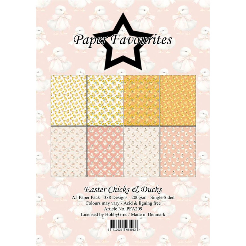 Paper Favourites - Papirpakke A5 - Easter Chicks & Ducks - PFA209