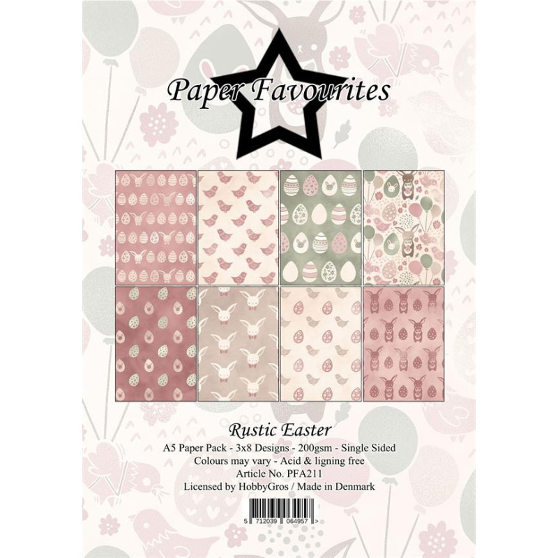 Paper Favourites - Papirpakke A5 - Rustic Easter - PFA211
