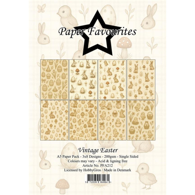 Paper Favourites - Papirpakke A5 - Vintage Easter - PFA212