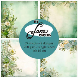 By Lene - Papirpakke 15x15 - Soft Flowers - BLP075