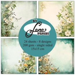 By Lene - Papirpakke 15x15 - Soft Flowers - BLP075