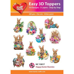 Easy 3D Toppers - Happy Easter Bunnies