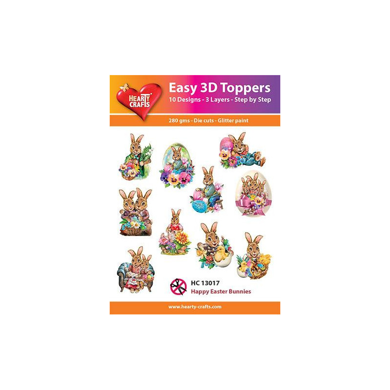 Easy 3D Toppers - Happy Easter Bunnies