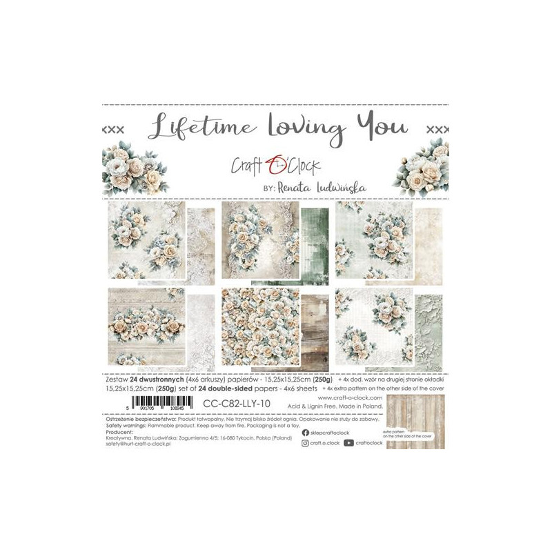 Craft O'Clock - Papirpakke 15x15 - Lifetime Loving You
