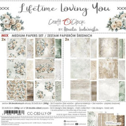 Craft O'Clock - Papirpakke 20x20 - Lifetime Loving You - Mix
