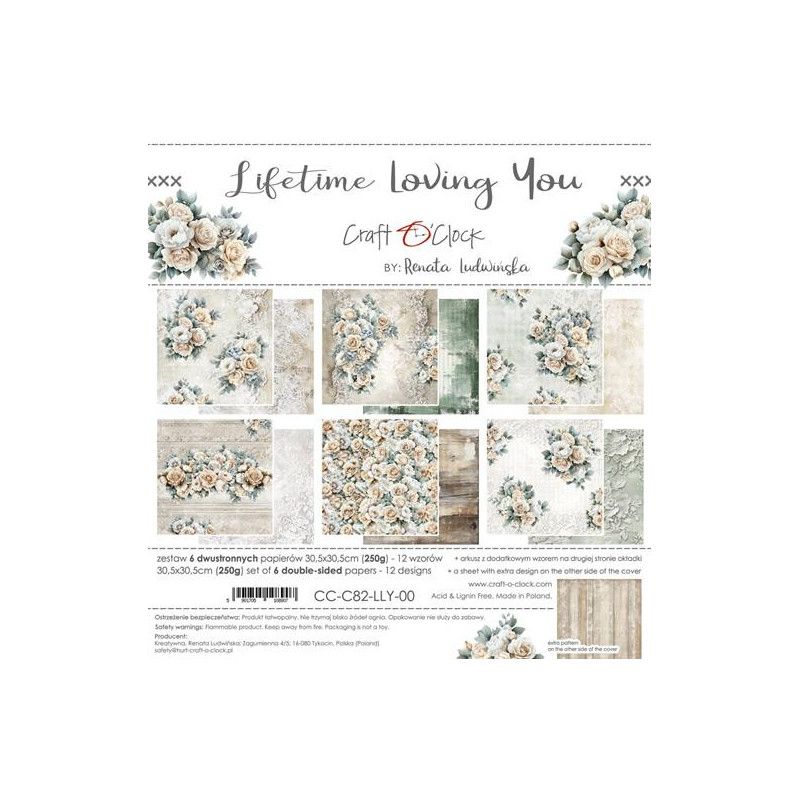 Craft O'Clock - Papirpakke 30x30 - Lifetime Loving You