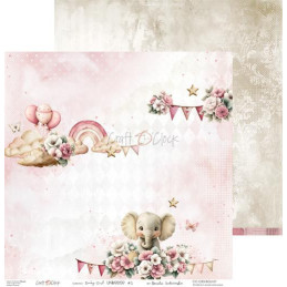 Craft O'Clock - Papirpakke 30x30 - Baby Girl Universe