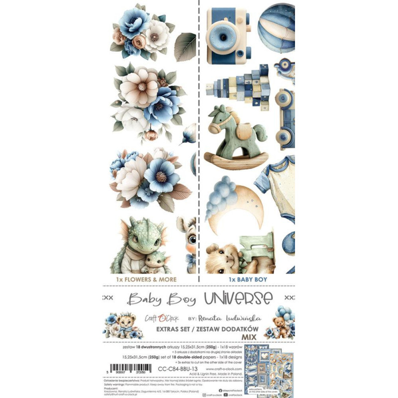 Craft O'Clock - Extras Set - Baby Boy Universe - Mix