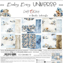 Craft O'Clock - Papirpakke 15x15 - Baby Boy Universe