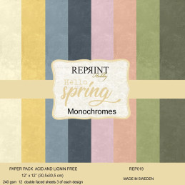 Reprint - Papirpakke 30x30 - Hello Spring Monochromes - REP019