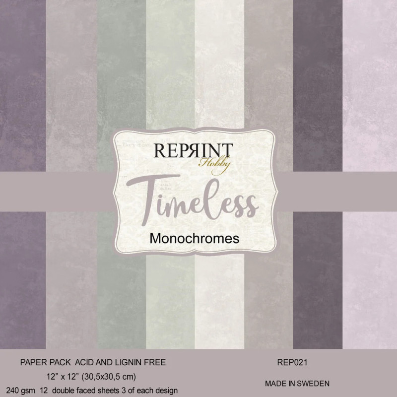Reprint - Papirpakke 30x30 - Timeless Monochromes - REP021