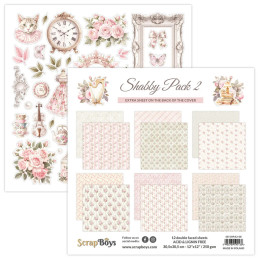 ScrapBoys - Papirblok 30x30 - Shabby Pack 2