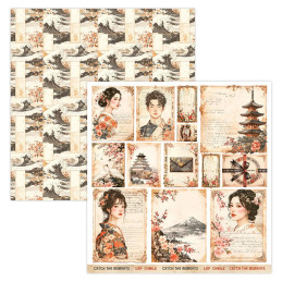 ScrapBoys - Papirblok 30x30 - Art Journal - Lady In Japan
