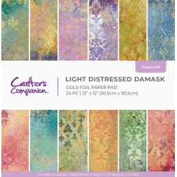 Carfter's Companion - Papirblok 30.5x30.5 - Light Distressed Damask - CC-PAD12-LDDA