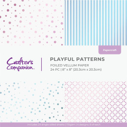 Crafter's Companion - Foiled Vellum - Playful Patterns - CC-VELPAD8-PP