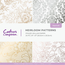 Crafter's Companion - Foiled Vellum - Heirloom Patterns - CC-VELPAD8-HP