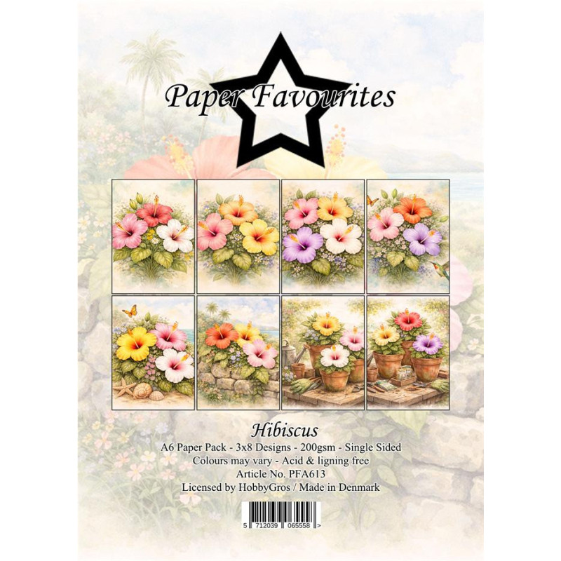 Paper Favourites - Papirpakke A6 - Hibiscus - PFA613