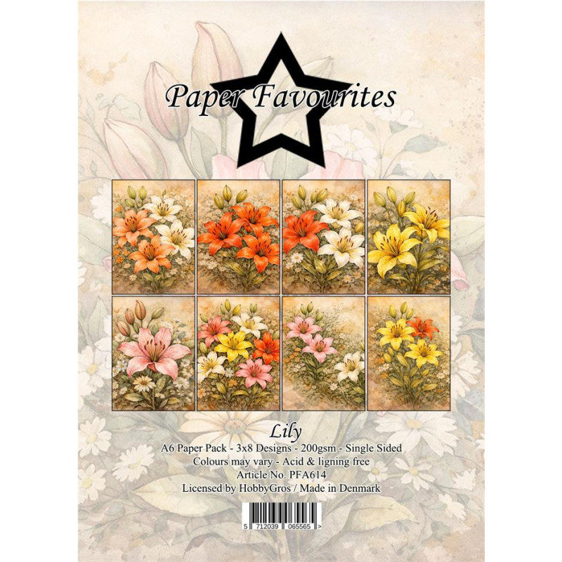 Paper Favourites - Papirpakke A6 - Lily - PFA614