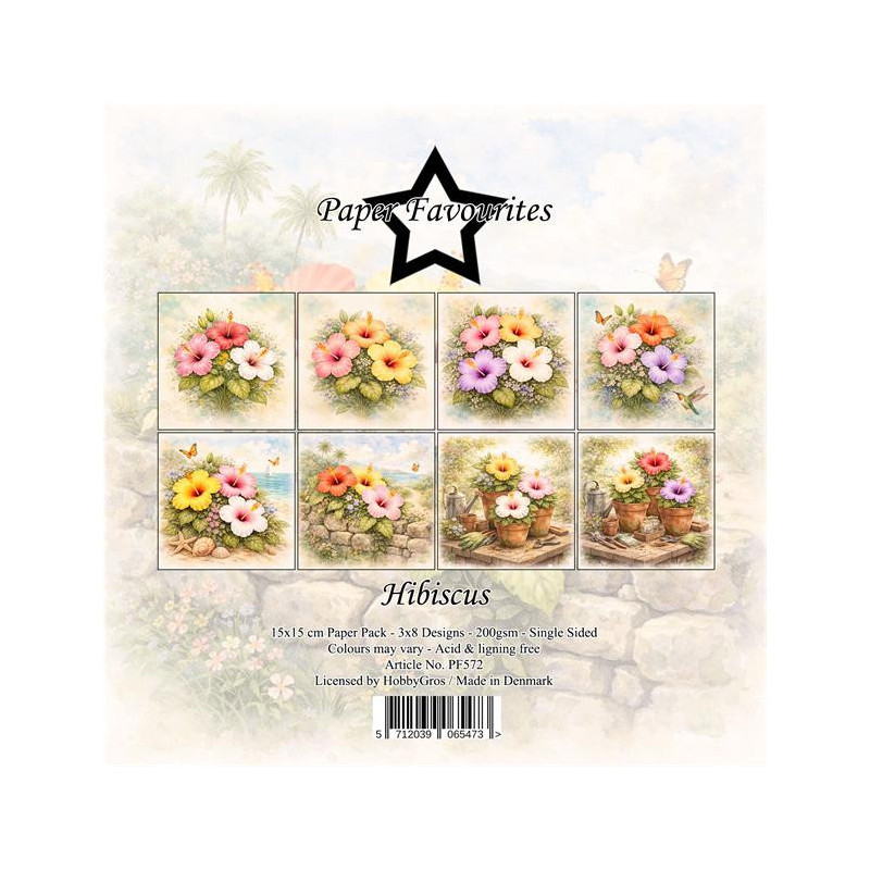 Paper Favourites - Papirpakke 15x15 - Hibiscus - PF572