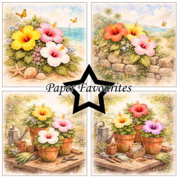 Paper Favourites - Papirpakke 15x15 - Hibiscus - PF572