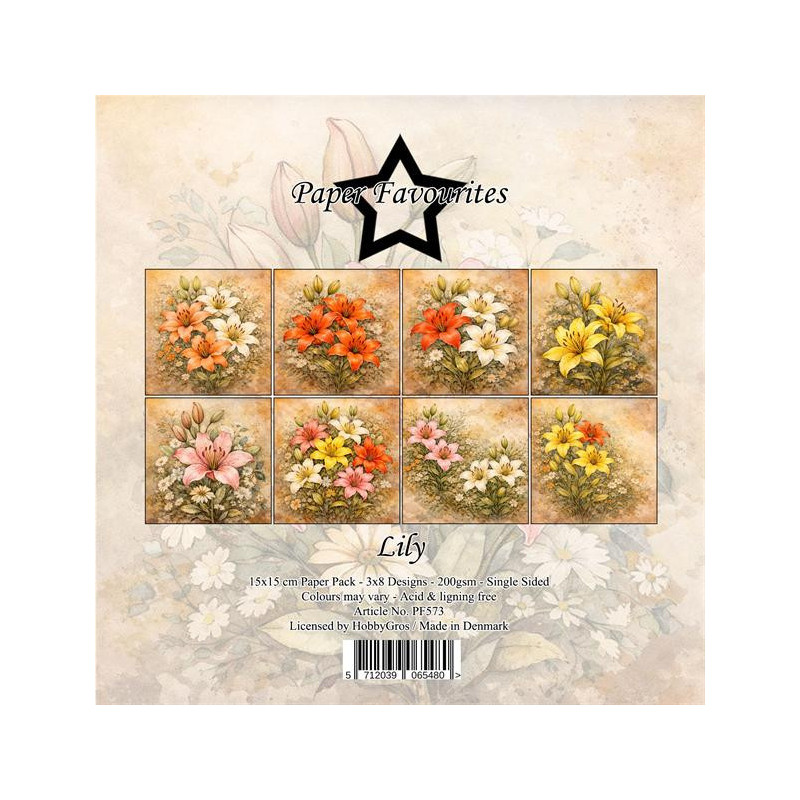 Paper Favourites - Papirpakke 15x15 - Lily - PF573