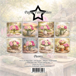 Paper Favourites - Papirpakke 15x15 - Peony - PF575