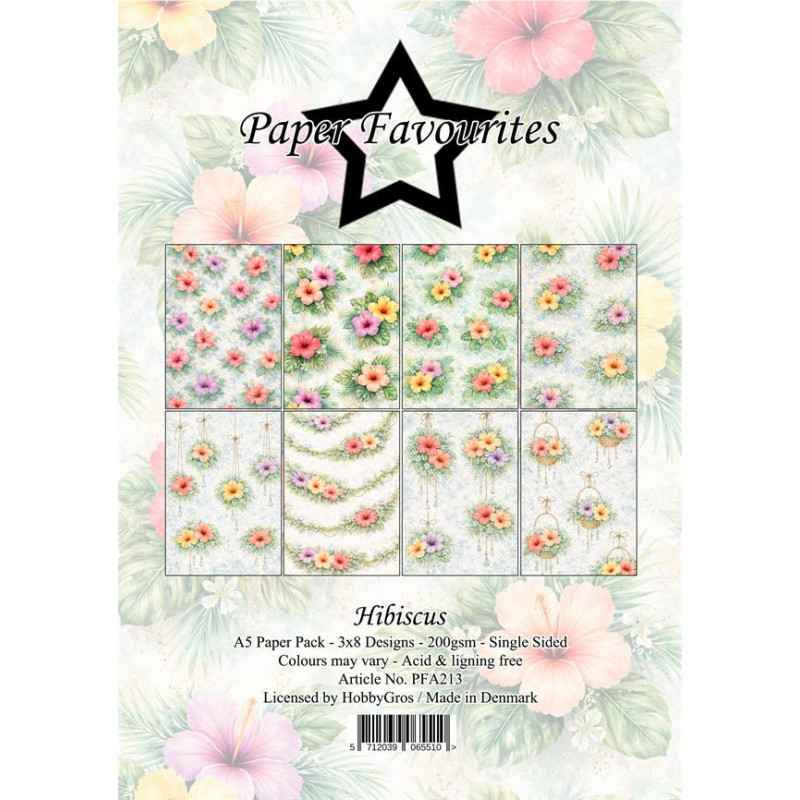 Paper Favourites - Papirpakke A5 - Hibiscus - PFA213
