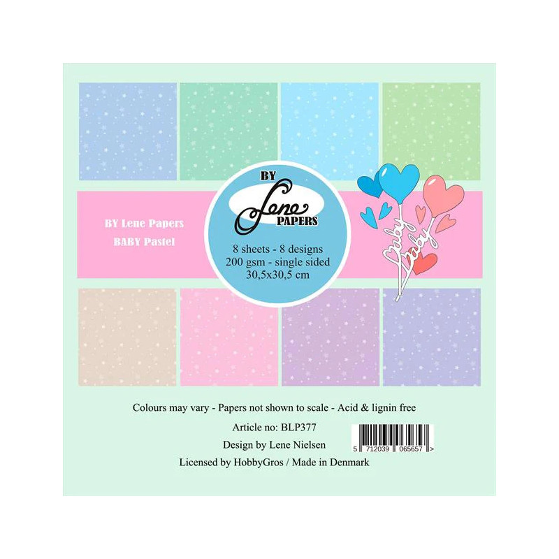 Lene - Papirpakke 30x30 - BABY Pastel - BLP377