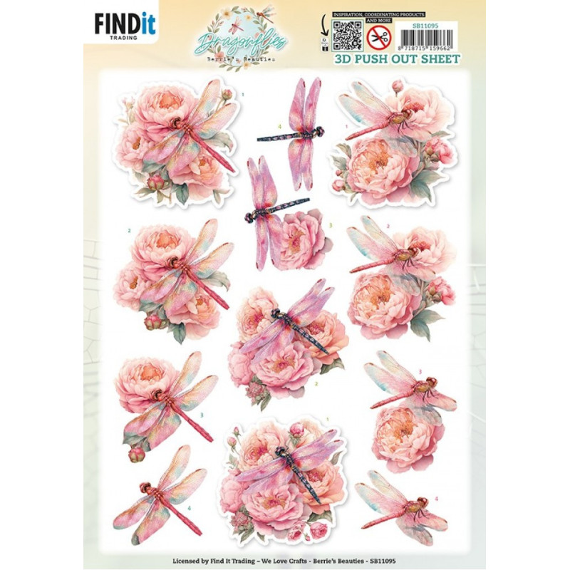 Pushout - Berries Beauties - Dragonflies - Pink - SB11095