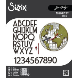 Sizzix - Tim Holtz - Thinlits Die - Vault World Travel - 666606