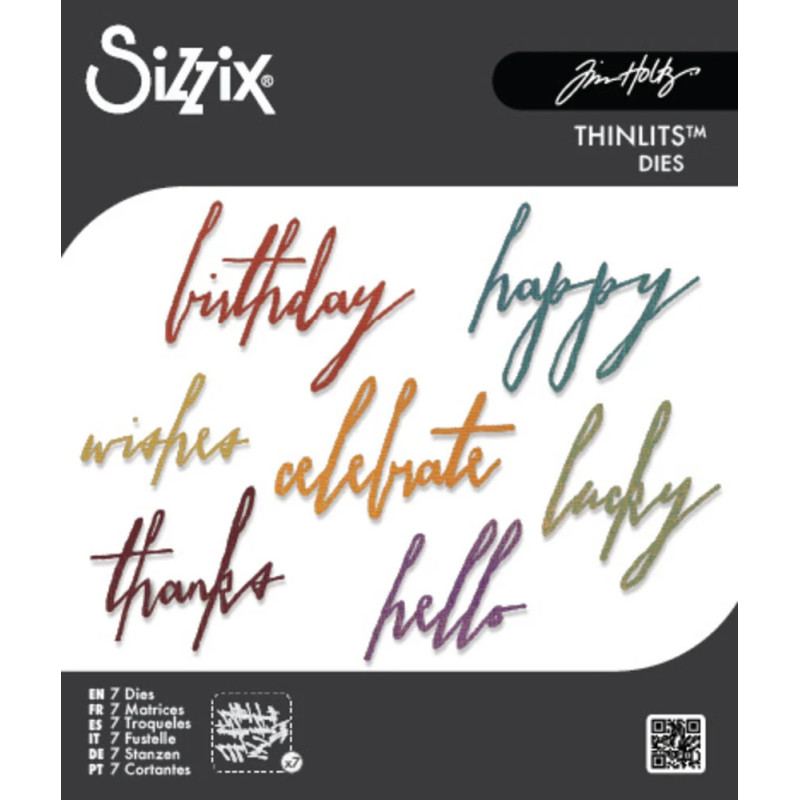 Sizzix - Tim Holtz - Thinlits Die - Handwritten Celebrate - 660215
