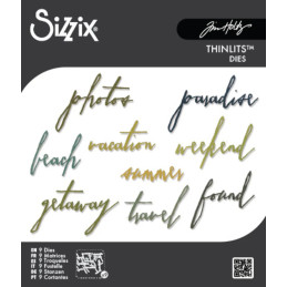 Sizzix - Tim Holtz - Thinlits Die - Handwritten Vacation - 661286