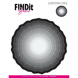 FINDit Basics - Nesting Dies - Stitched Wavey Circles - FITBND001