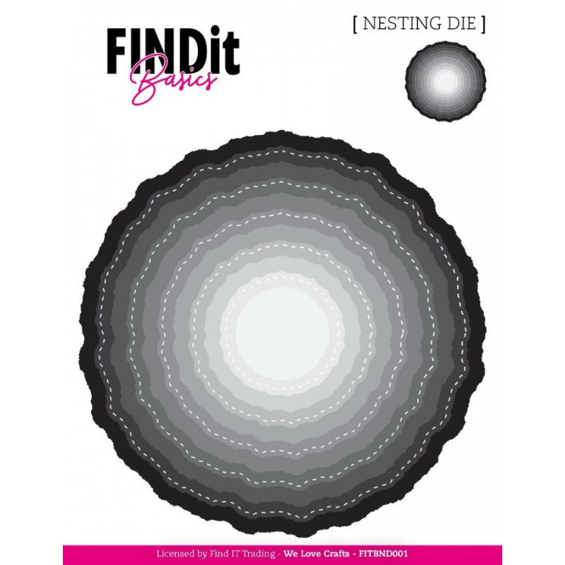 FINDit Basics - Nesting Dies - Stitched Wavey Circles - FITBND001