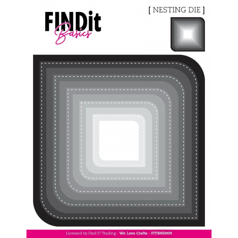 FINDit Basics - Nesting Dies - Stitched Dual Corner Squares - FITBND009