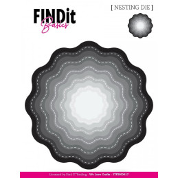 FINDit Basics - Nesting Dies - Stitched Wavy Bloom - FITBND017