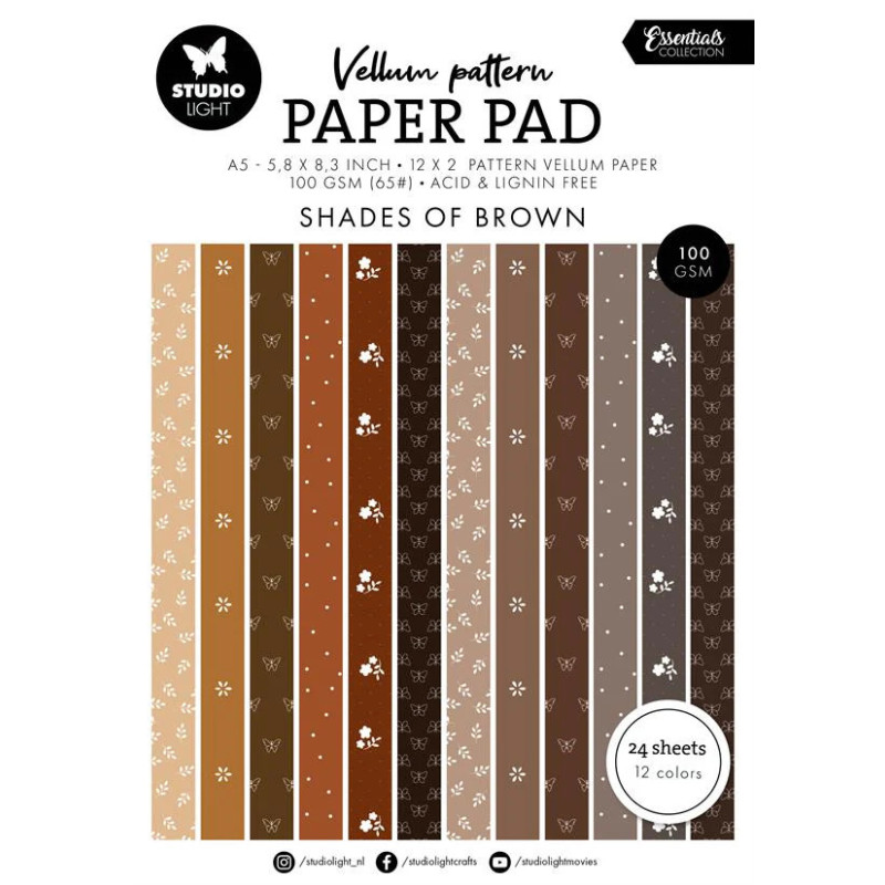 Studio Light - Paper Pad A5 Vellum - Spring Brown