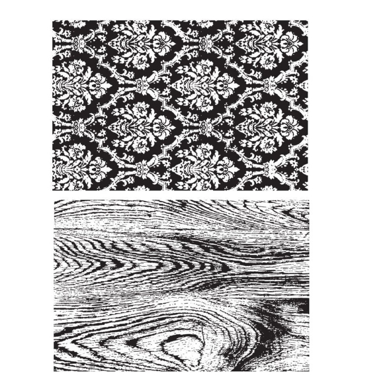 Stampers Anonymous - Tim Holtz - Cling Mount Stamps - Wallpaper And Wood