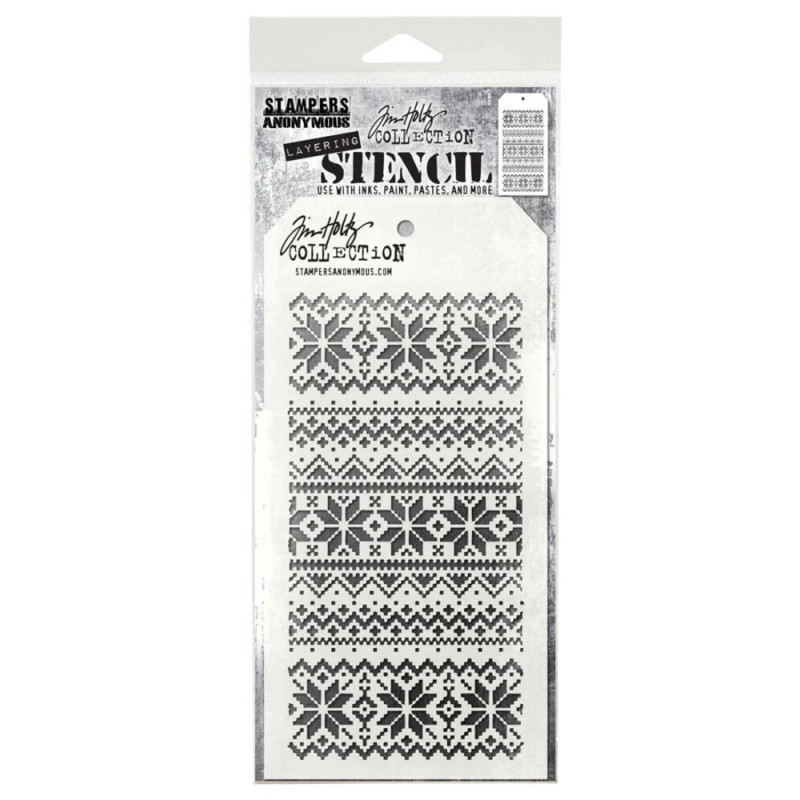Stampers Anonymous - Tim Holtz - Layered Stencil - Holiday Knit